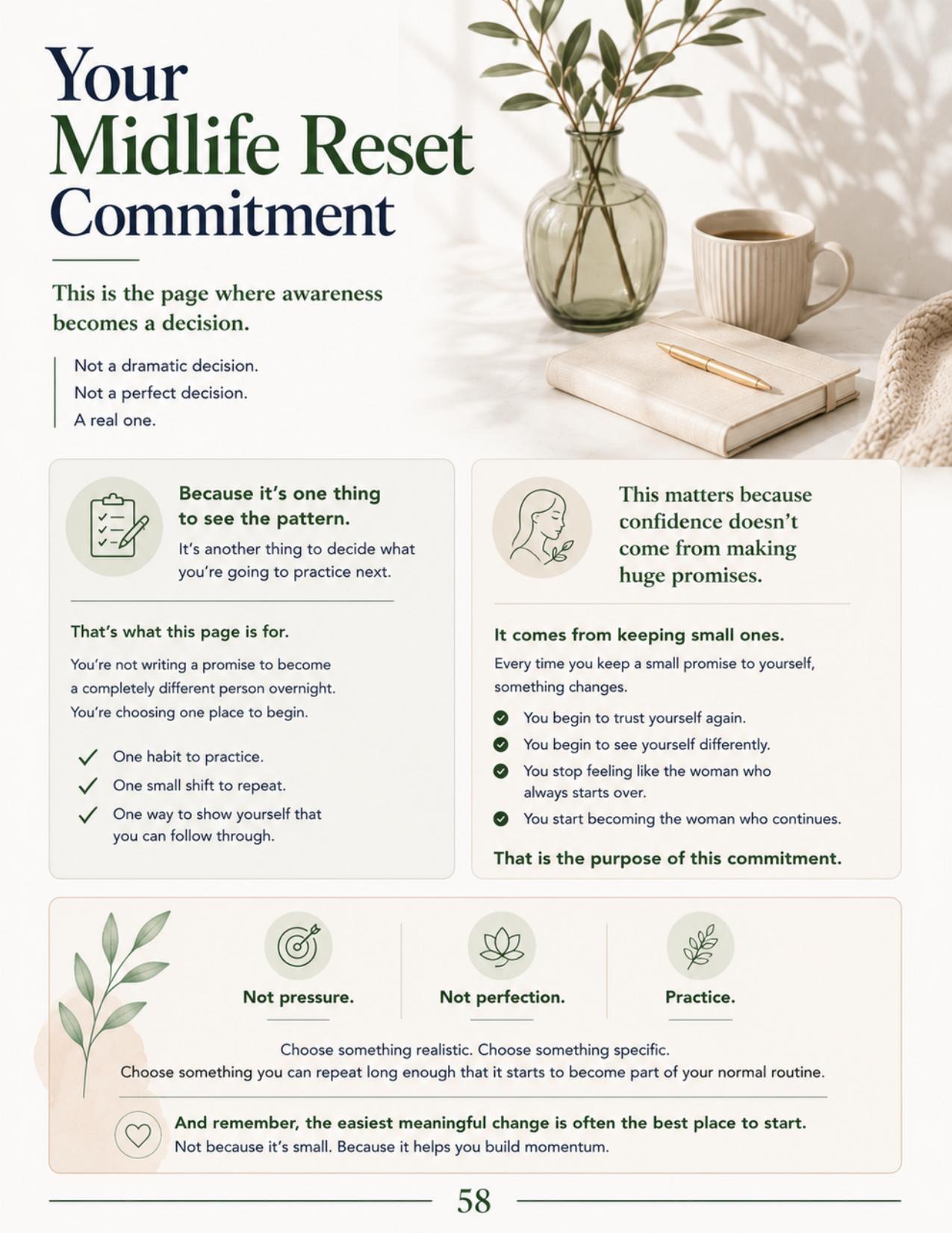 Your Midlife Reset Commitment page